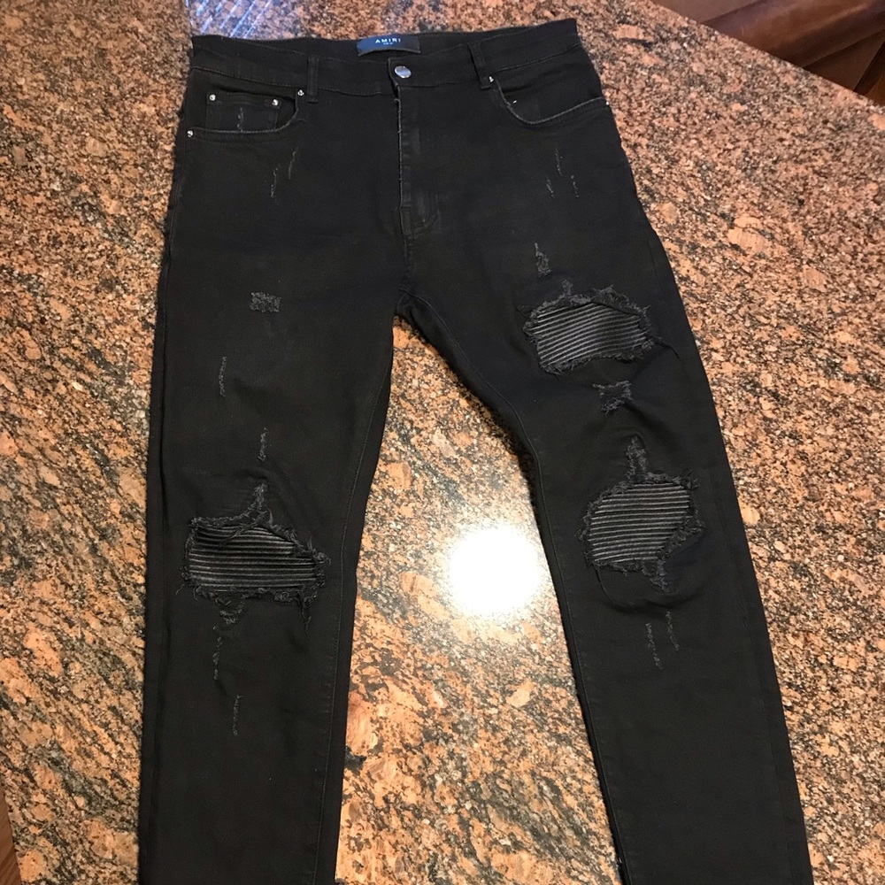 Amiri MX1 Black Patch Jeans